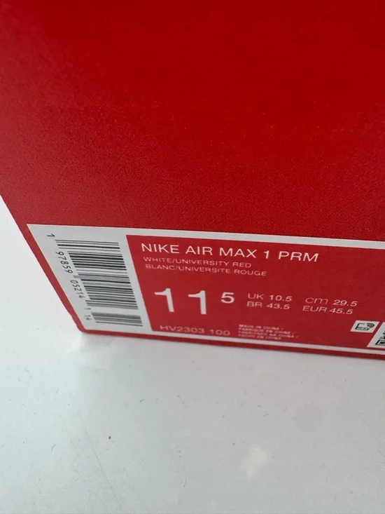 Nike Air Max 1 PRM Valentines Day White BRAND NEW Size 11.5 - Picture 8 of 8